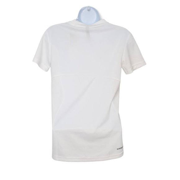 adidas Women Basic Crew Neck T-Shirt Casual Solid White SZ XS | NEW - Picture 2 of 6